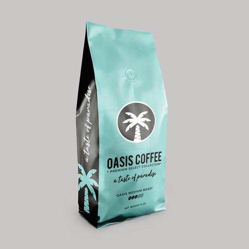 OASIS CAFE COFFEE BEAN PACKAGING DESIGN Design by DOOC.design