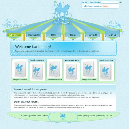 Creative Web Design for Start Up Children's Book Company Diseño de Pigi