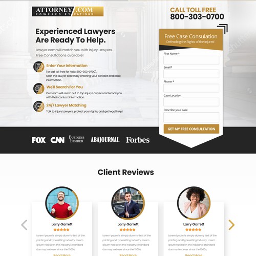 Design a Landing Page for Attorney.com Design by Rith99★ ★ ★ ★ ★