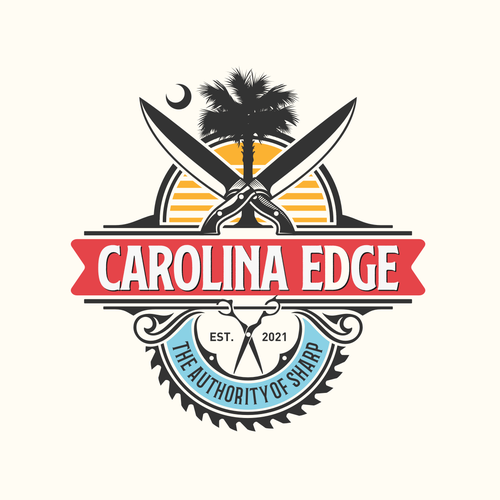 A retro / edgy logo for a mobile sharpening service called Carolina Edge Design by guinandra