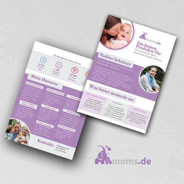 Design by Elo Escapist titled "Flyer für Moms.de"