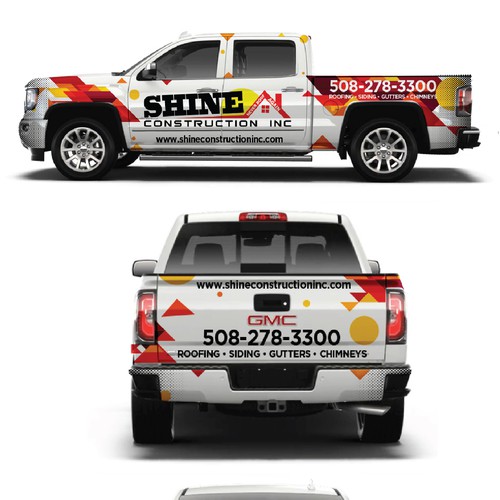 Roofing Company needs vehicle wrap! Guaranteed! Modern & Elegant for GMC Denali 2018 White Truck ! Design by Muhammad Shahrooz