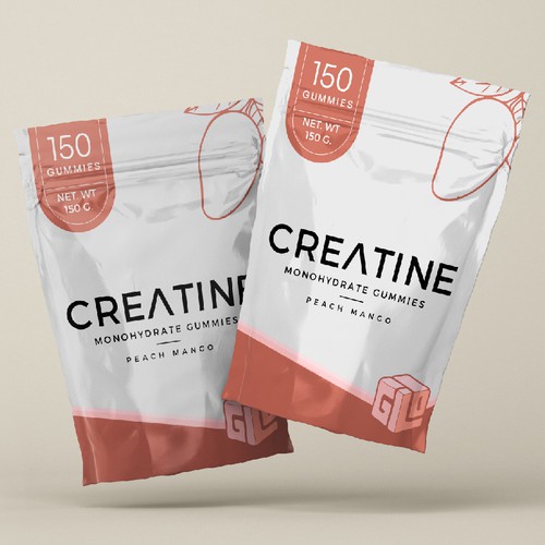 Bag Design for Creatine Monohydrate Gummy brand Design by Nirakaar®
