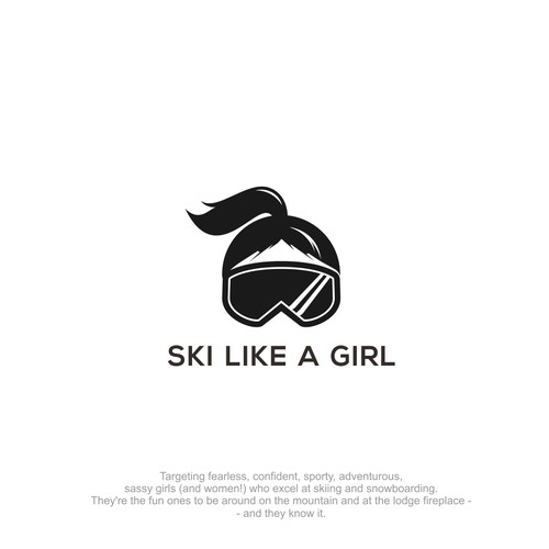 a classic yet fun logo for the fearless, confident, sporty, fun badass female skier full of spirit Design by sevenart99