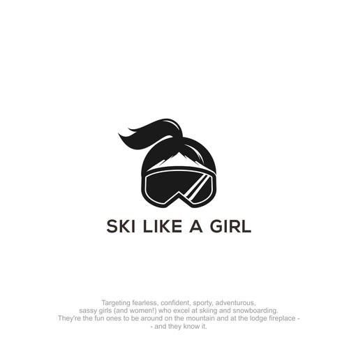 a classic yet fun logo for the fearless, confident, sporty, fun badass female skier full of spirit Diseño de sevenart99