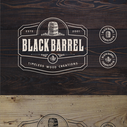 Create a vintage logo for Black Barrel Design by LEVI.