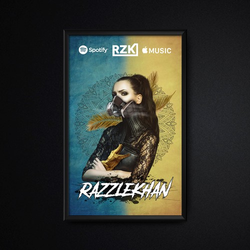 Design a weird, creative poster for a female rapper Design by yafie.fathia