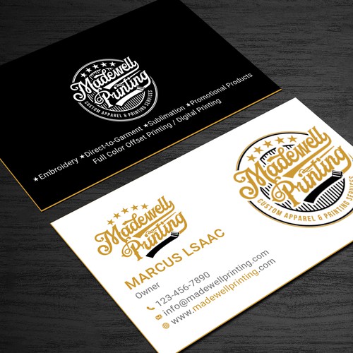 Business Card for a Custom Clothing/Product Business Design by Roni_