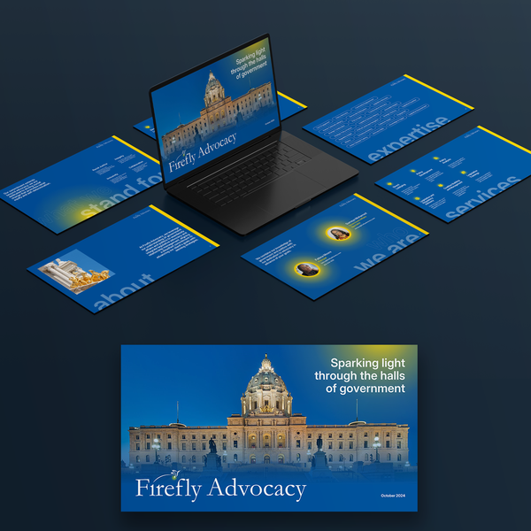 Design by H.D. titled " A Modern Approach to Legislative Presentation Design"