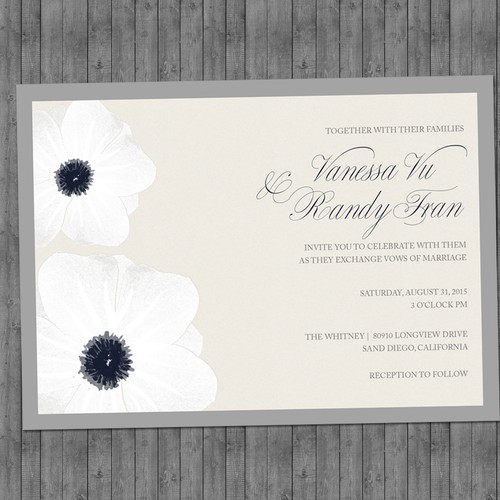 Create a modern, unique, and trend-forward wedding invitation. Design by Blissful Pixels