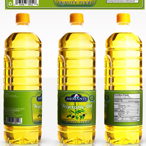New product label Armanti Vegetable Oil Product label contest