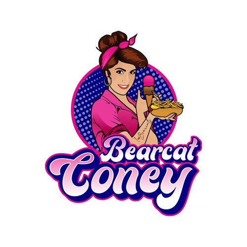 G-Rated Cartoon PinUp Girl girl logo for Retro Coney Hotdog restaurant Design by MALATHY