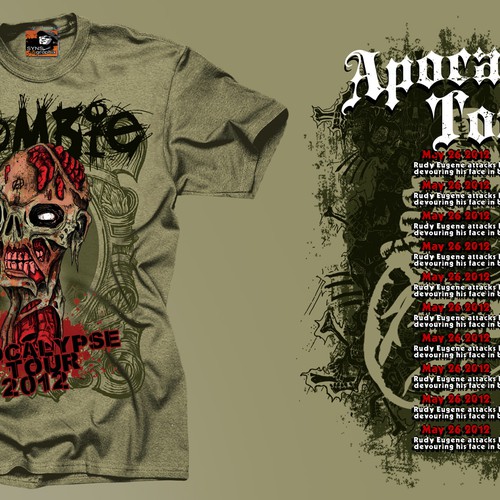 Zombie Apocalypse Tour T-Shirt for The News Junkie  デザイン by Syns&Graphix™