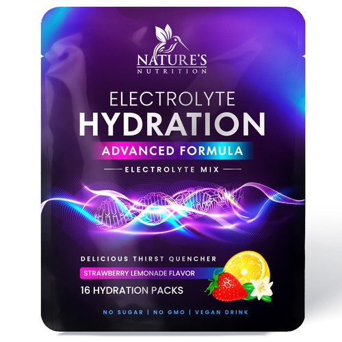 Refreshing Hydration Electrolytes Design Needed for Nature's Nutrition Design by Davi Giolo ★