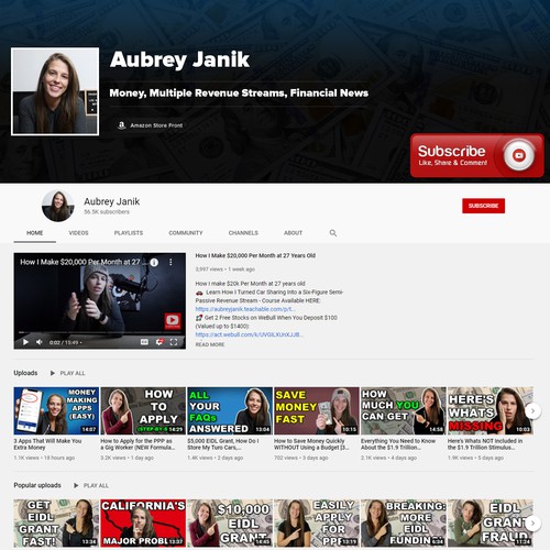 Banner Image for a Personal Finance/Business YouTube Channel Design by Smarter Designer
