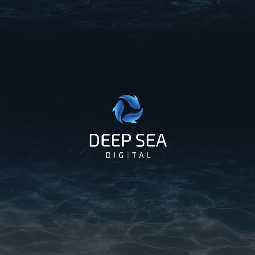 Design an ocean themed logo for a video production company. Design by Artur Zherdetskii