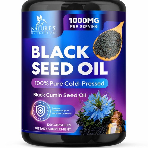 Natural Black Seed Oil Design Needed for Nature's Nutrition Design by GenScythe