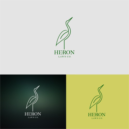 Modern Lawn Care Business with Heron Design by i-ali