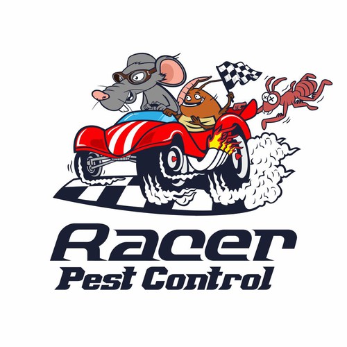 Design a cartoonish "Racing Pest at finish line" to promote our new pest control company Design by Noessa