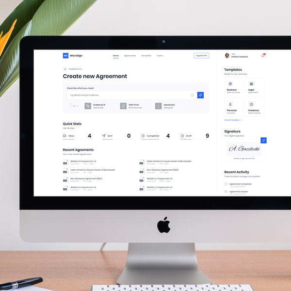 MicroSign - minimal dashboard