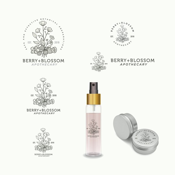 Design by ndengdesign titled "Berry+Blossom Apothecary"