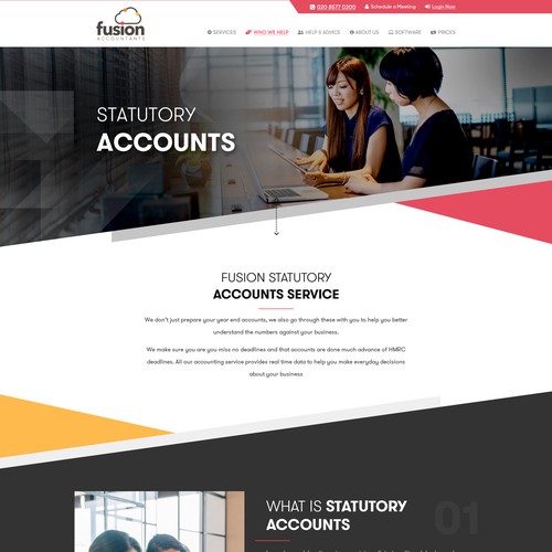 Modern top end Accounting firm website design Réalisé par Webenix Solutions