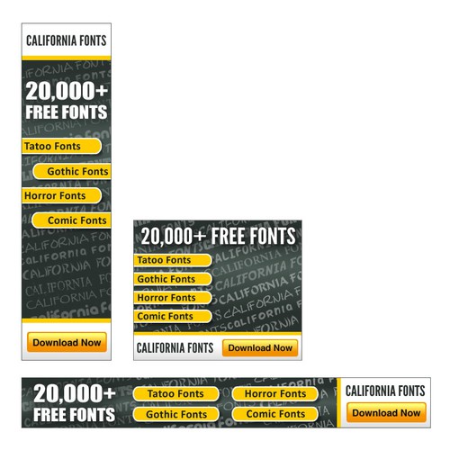 California Fonts needs Banner ads デザイン by bigvee