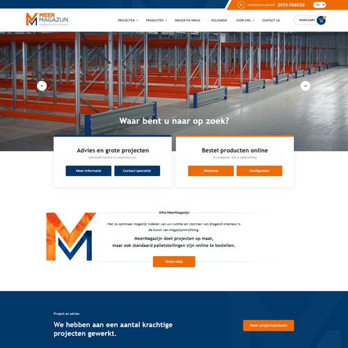 Creative website templates for a leading pallet racks company_ Meermagazijn Design by Aj3664