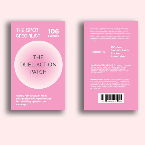 Pimple Patch PACKAGING to appeal to FEMALE BEAUTY user Design by 04kk graphics