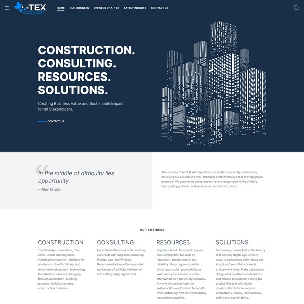 Web design for commercial construction materials broker