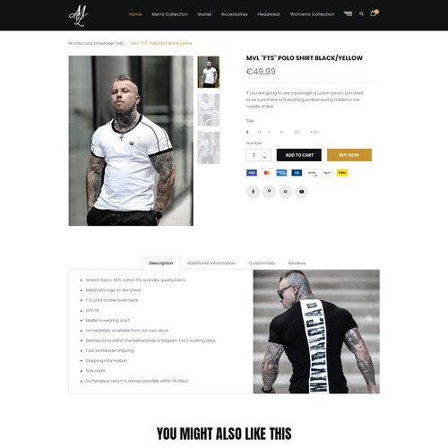 Mi vida loca Streetwear webdesign productpage and homepage Design by AKDCreative