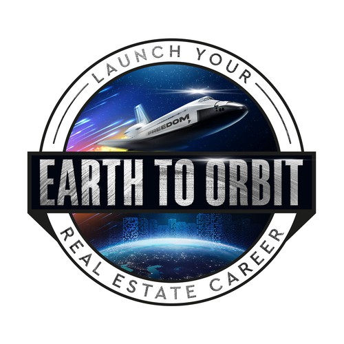 Realistic Logo for "Earth to Orbit" Sales Course. Achieve financial freedom through real estate. Design by GIRA✪