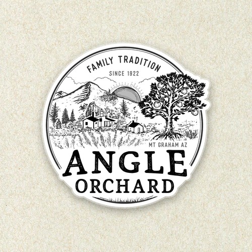 100 year old orchard logo. Design by Apoteósico