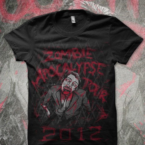 Zombie Apocalypse Tour T-Shirt for The News Junkie  Design by G L I D E