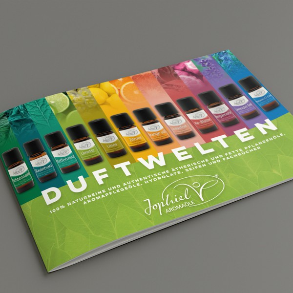 Design by Visualista titled "Product catalog for aromatherapy oils"