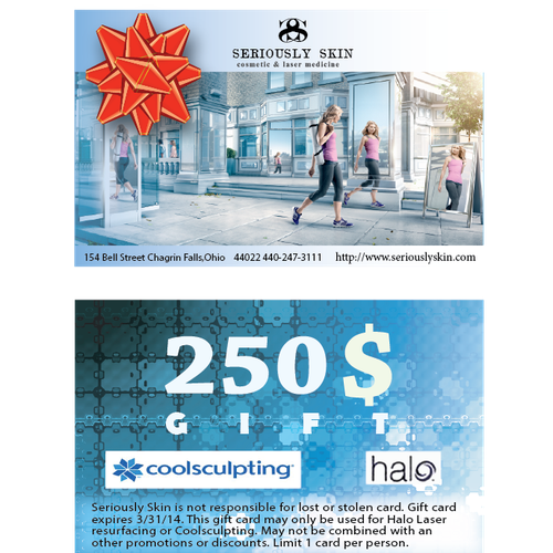 Holiday gift card design for a Cosmetic Medicine practice Design by bjanka175