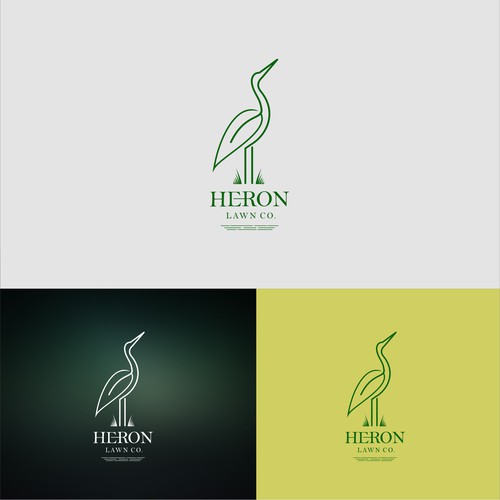 Modern Lawn Care Business with Heron Design by i-ali