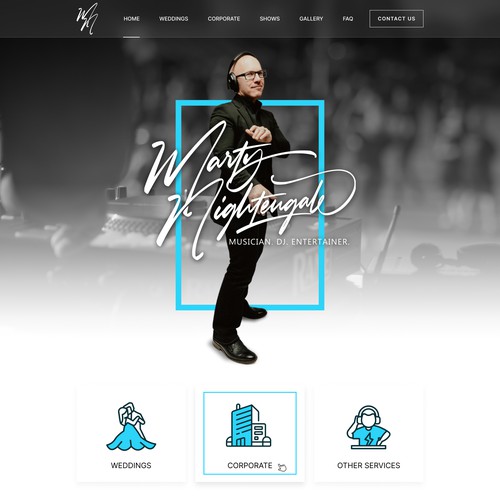 Dynamic DJ & Musician needs a website for weddings & corporate entertainment Design by FuturisticBug