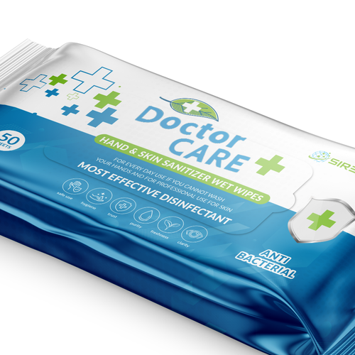 We need an eye-catching packaging for our disinfectant, hand sanitizer wet wipes Réalisé par zipaoui