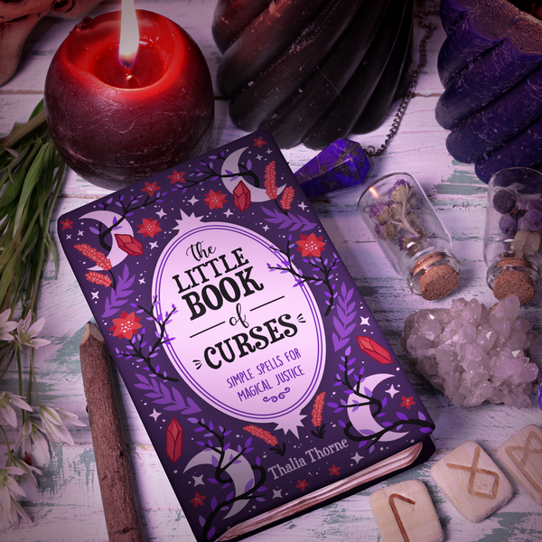 Magic spells book cover design - The Little Book of Curses by Thalia Thorne