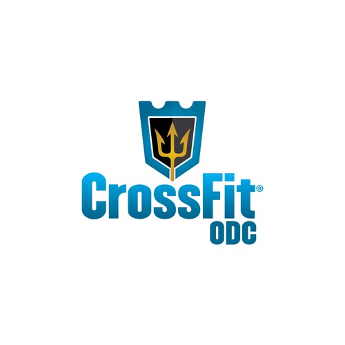 Logo pour une salle de CrossFit (France), thématique : trident, mer, odyssée, poseidon … Design by Arsart Design