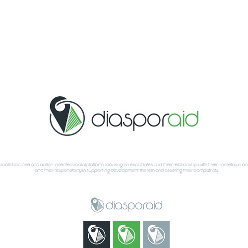 Design a powerful logo for diasporaid, an impact-oriented network/platform for expats Design by Angeleski