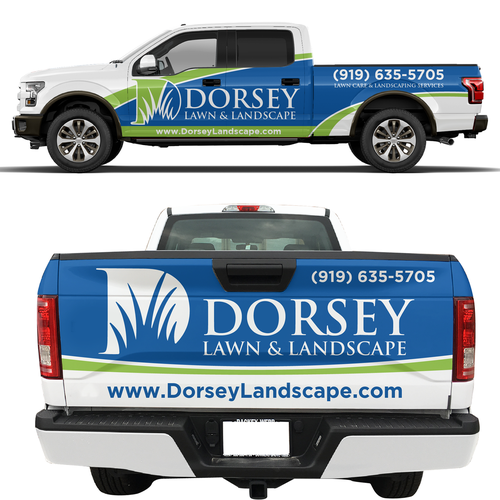 Lawn Care Truck Wrap Design - Ford F150 Crew Cab Design by theANUNGs