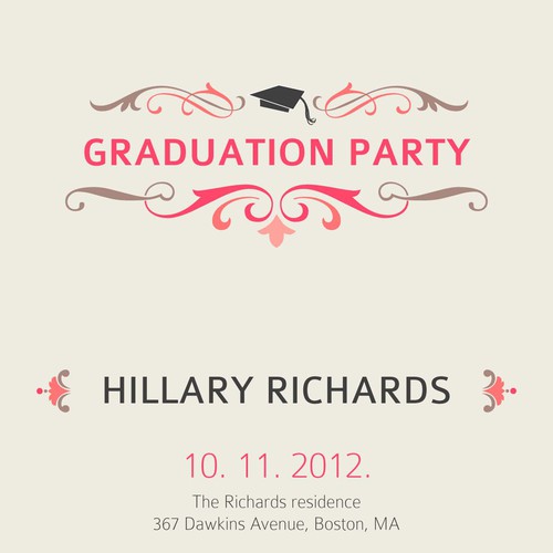 Picaboo 5" x 7" Flat Graduation Party Invitations (will award up to 15 designs!) デザイン by : : Michaela : :