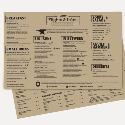 Refresh Menu Design for Local Wood Fired Kitchen Design by Nevermura