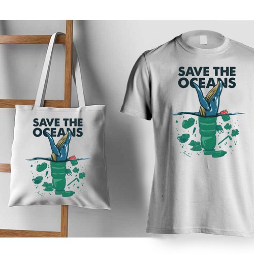 SAVE THE OCEAN OR SAVE THE OCEANS Design réalisé par mozaikworld