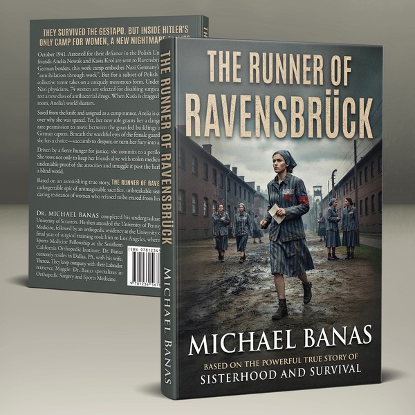 Book cover design for novel "The Runner of Ravensbrück"