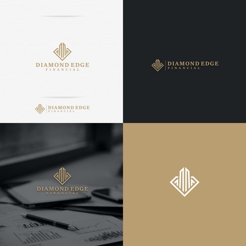 Create an elegant, understated luxury logo for Diamond Edge Financial Design by stevanga