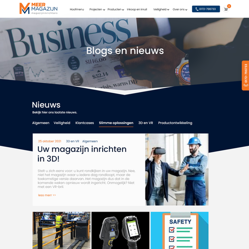 Creative website templates for a leading pallet racks company_ Meermagazijn Design by Technology Wisdom