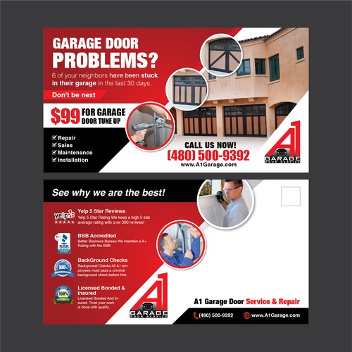 Create a 11 x 6 Garage Door Flyer Diseño de Mika90